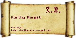 Kürthy Margit névjegykártya
